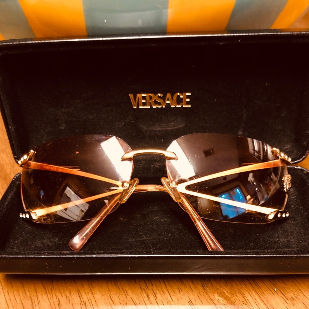 VERSACE ROSE GRADIENT LENS IN GOLD ....$127 OR OBO